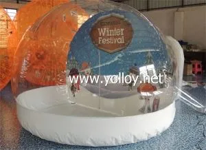 Duidelijke vakantiedecoratie opblaasbare sneeuwbolkoepel